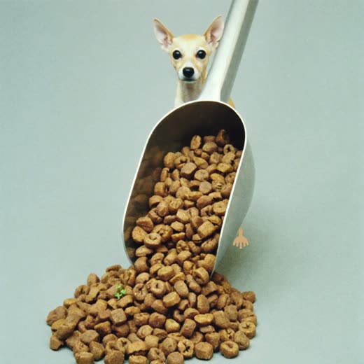 Scoop of natural dry dog food